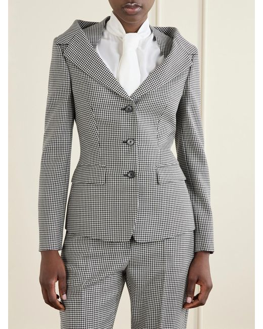 McQueen Gray Gingham Wool Jacket