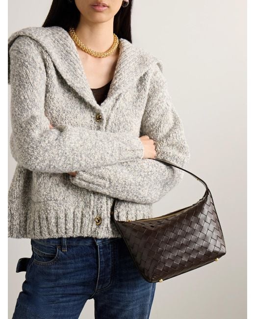 Bottega Veneta Brown Wallace Mini Intrecciato Leather Shoulder Bag