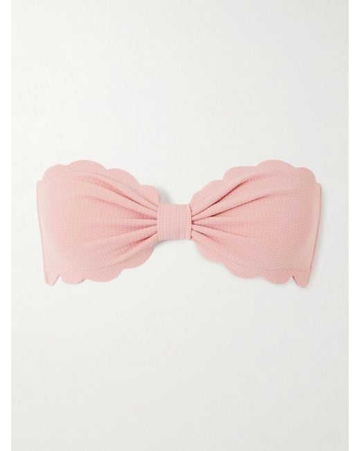 Marysia Swim Pink Antibes Recycled-Seersucker Bikini Top
