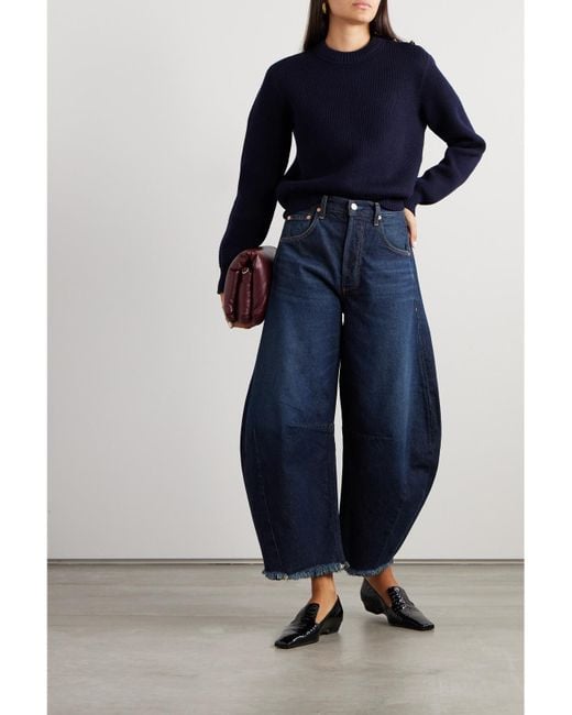 Jean Large Taille Haute Effilé Horseshoe Citizens of Humanity en coloris Blue