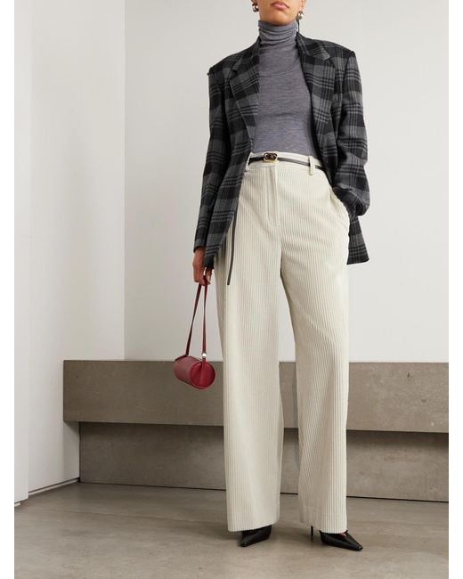 Proenza Schouler Natural Lidie Cotton-Corduroy Wide-Leg Pants