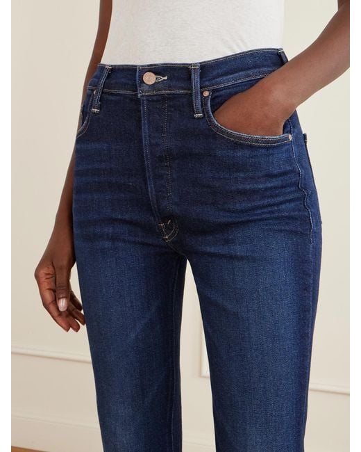 Mother Blue The Tripper Flood High-Waist Flared Jeans