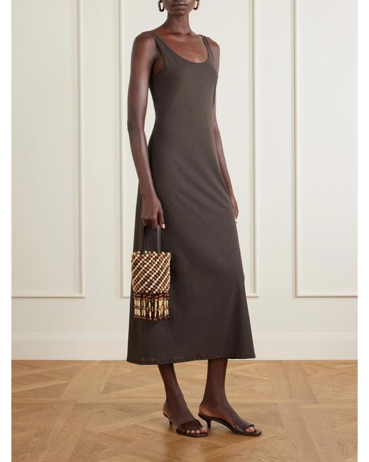 Rabanne White Beaded Mini Wood Shoulder Bag