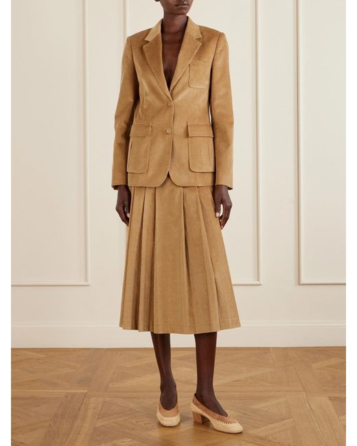 Gabriela Hearst Natural Wesley Corduroy Cotton Maxi Skirt