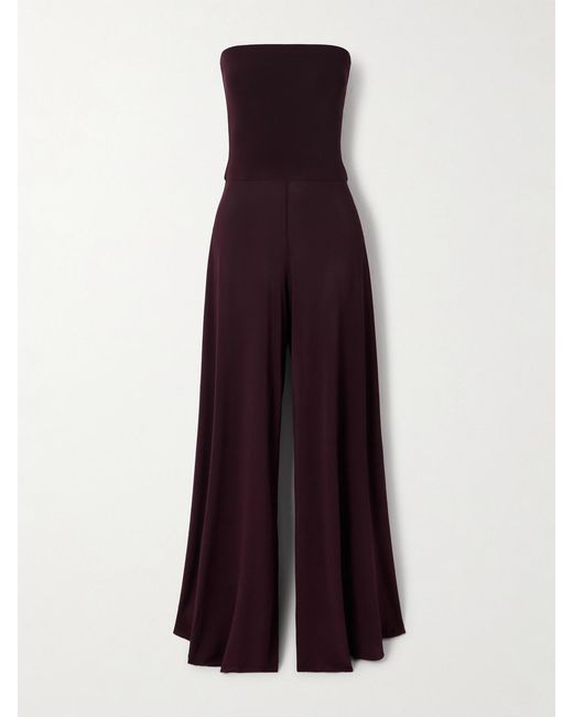 Alaïa Purple Strapless Jersey Jumpsuit