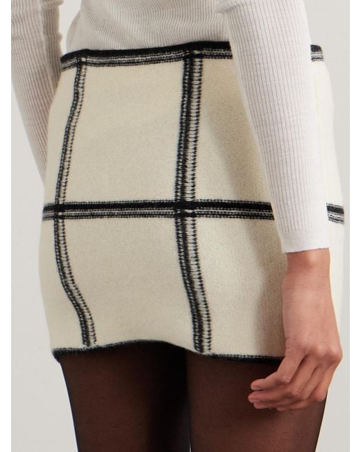 Missoni Natural Checked Wool Mini Skirt