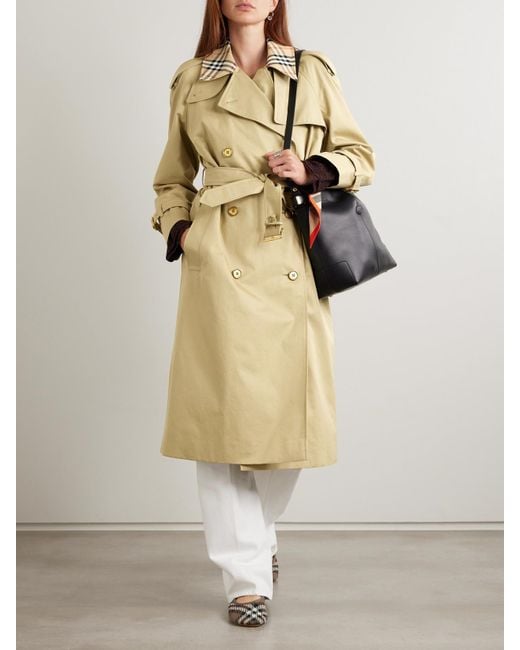 Burberry Natural Castleford Trenchcoat Aus Baumwollgabardine Mit Karomuster