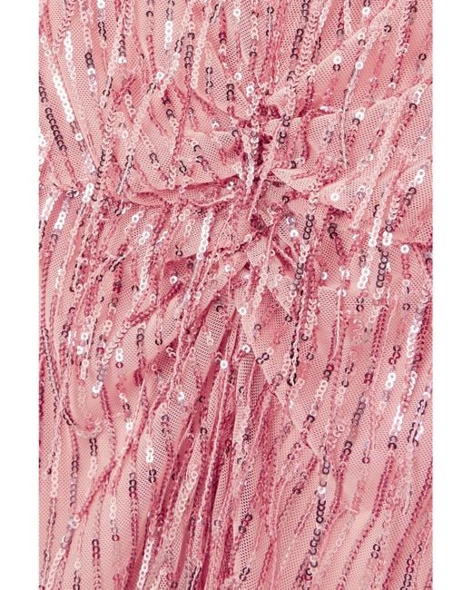 ROTATE BIRGER CHRISTENSEN Pink Maxikleid Mit Pailletten