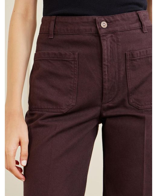 Victoria Beckham Purple Alina High-Rise Wide-Leg Jeans