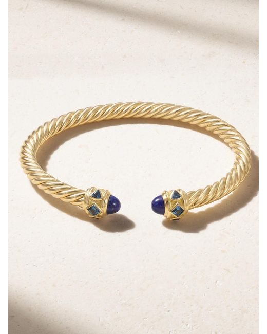 David Yurman Natural Renaissance 18-Karat, Topaz And Lapis Lazuli Bracelet