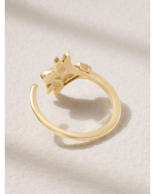 L'Atelier Nawbar Natural Mini Psychedeliah Vine Ring Aus 18 Karat Mit Perlmutt Und Diamanten
