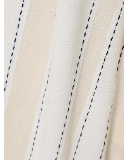 Lemlem White Desta Hose Mit Weitem Bein Aus Einer Gestreiften Baumwollmischung