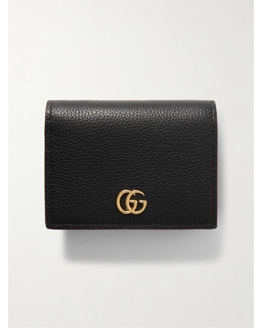 Gucci Black Marmont Petite Textured-Leather Wallet
