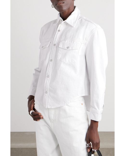 Wardrobe NYC White Denim Jacket