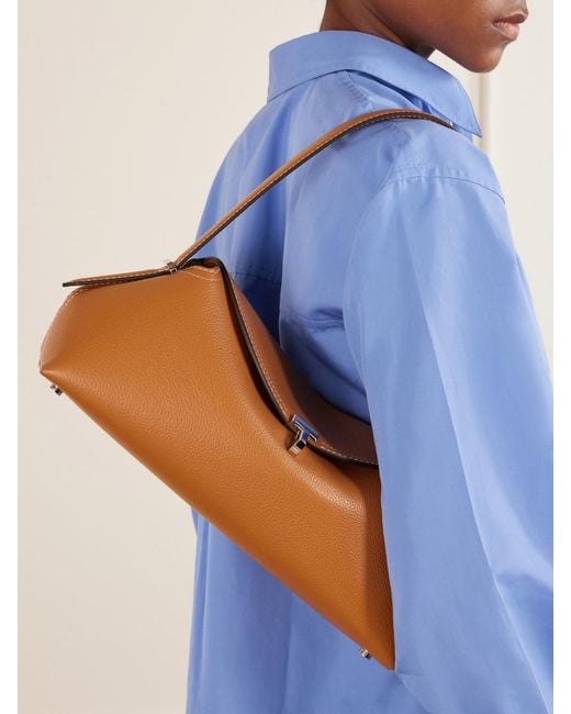 Totême  Natural T-Lock Full-Grain Leather Shoulder Bag