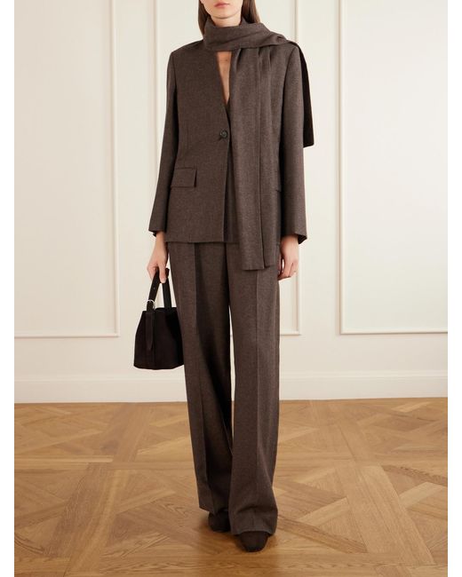Totême Brown Contour Suede Mules