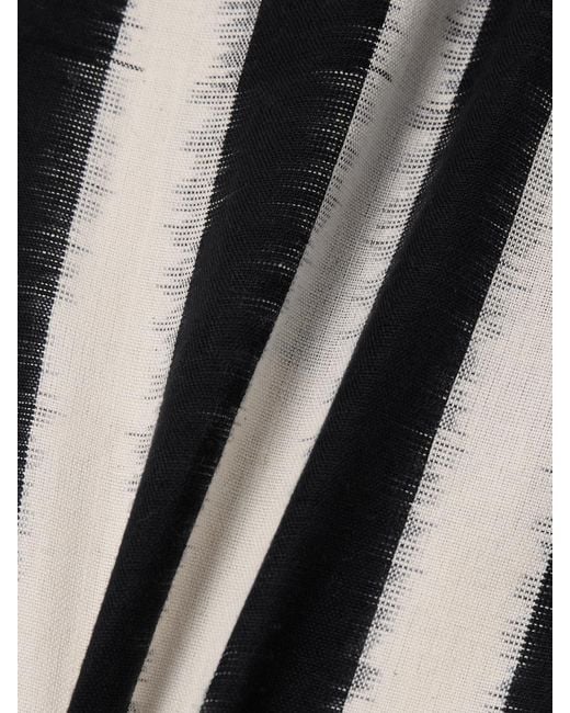 Alix Of Bohemia White Charlie Striped Cotton Flared Pants