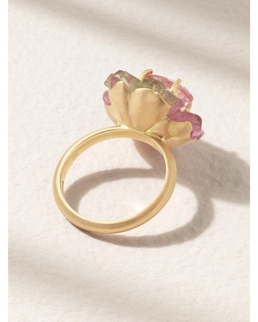 Irene Neuwirth Pink Tropical Flower 18-Karat Tourmaline Ring