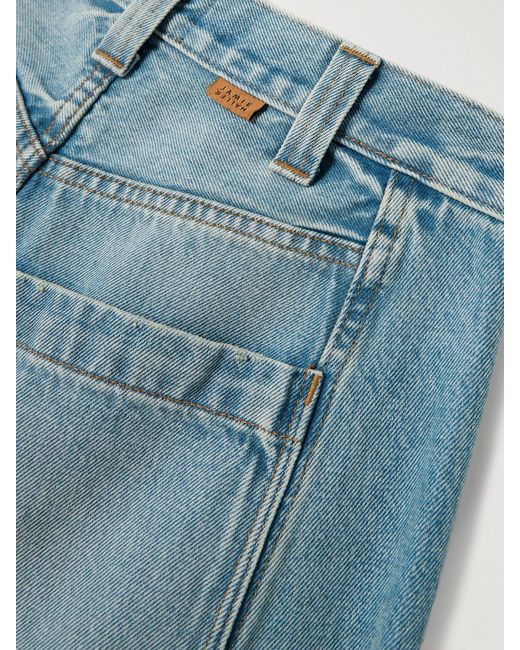 Jamie Haller Blue The Crop Painter Cropped Mid-Rise Wide-Leg Jeans