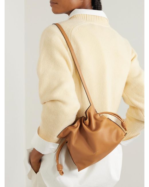 Loewe Brown Flamenco Mini Leather Clutch