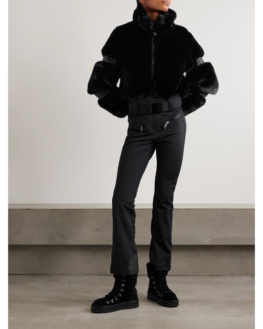Goldbergh Black Lieke Belted Plush Ski Suit