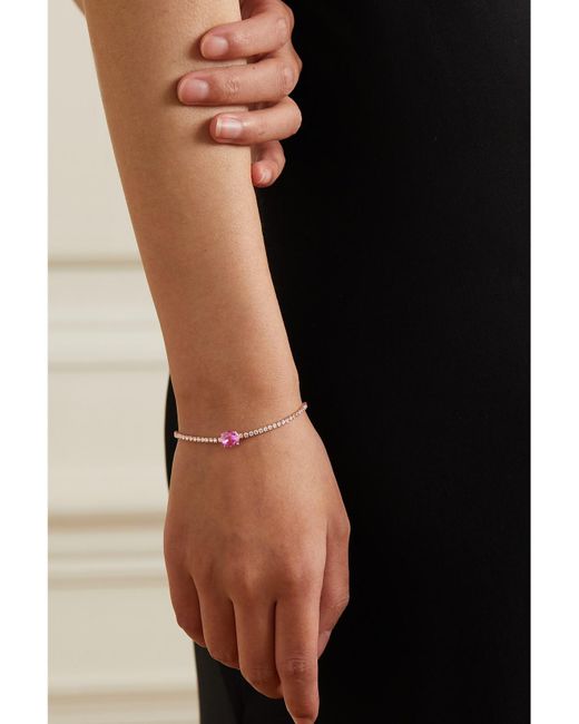 Anita Ko Natural Hepburn 18-Karat Rose, Sapphire And Diamond Bracelet