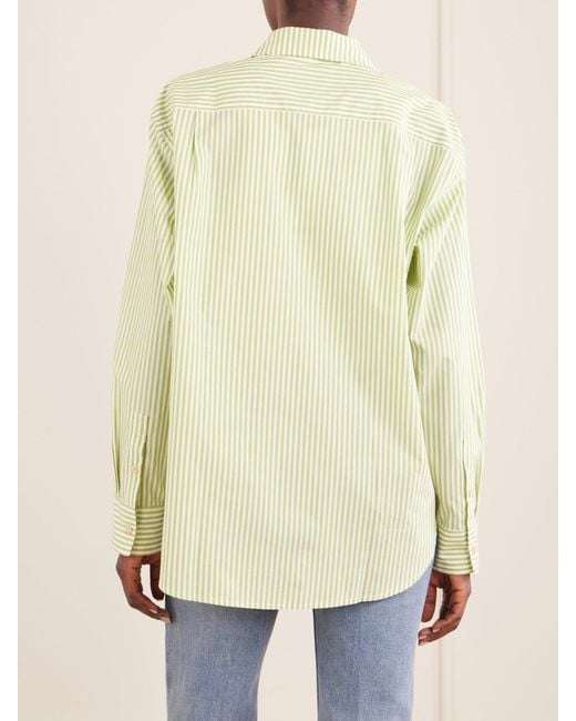 Jamie Haller Yellow Weekend Striped Cotton Shirt