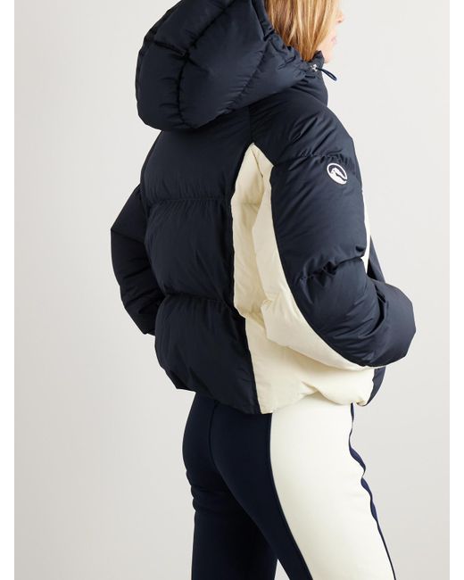 CORDOVA Blue Furano Hooded Two-Tone Quilted Down Ski Jacket