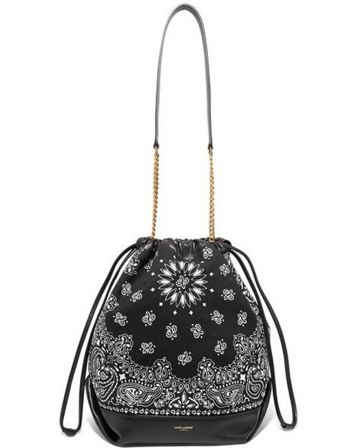 Saint Laurent Teddy Bandanaprint Pouch in Black Lyst