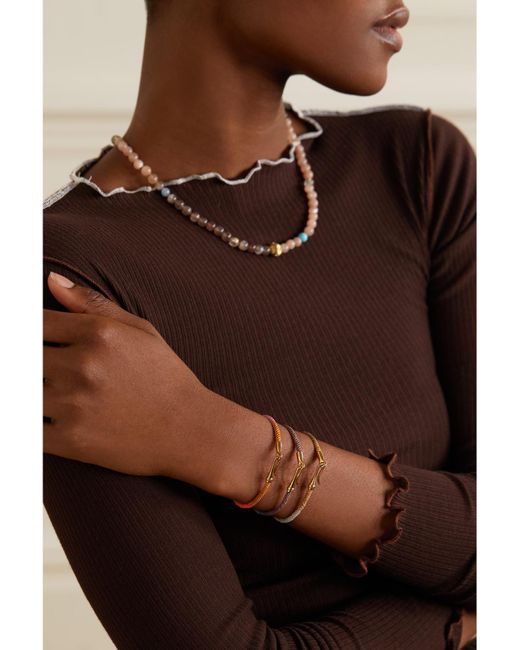 Ole Lynggaard Copenhagen Metallic Life Armband Aus Kordel Mit Details Aus 18 Karat