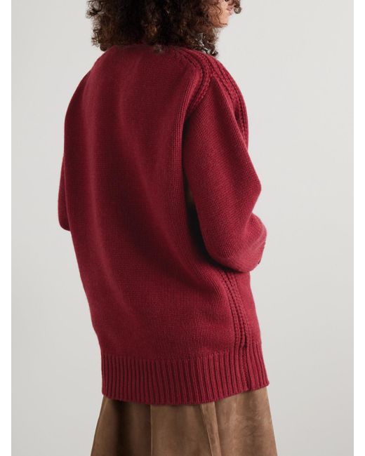 Mini-Robe Convertible Oversize À Col Montant En Cachemire Côtelé À Découpes Sa Su Phi en coloris Red