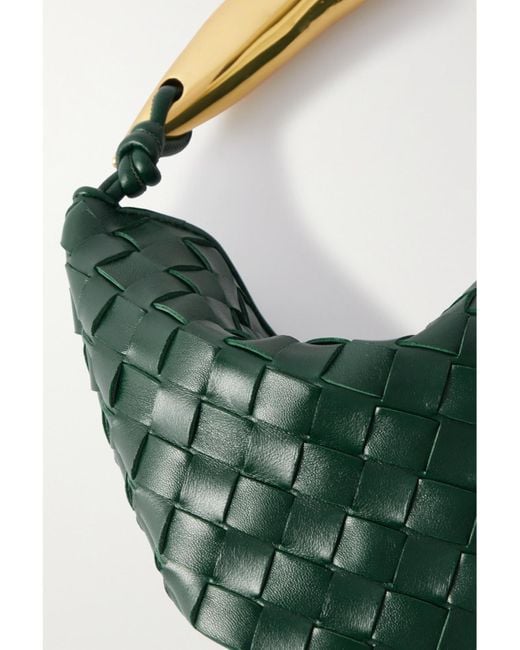 Bottega Veneta Green Sardine Small Intrecciato Leather Tote