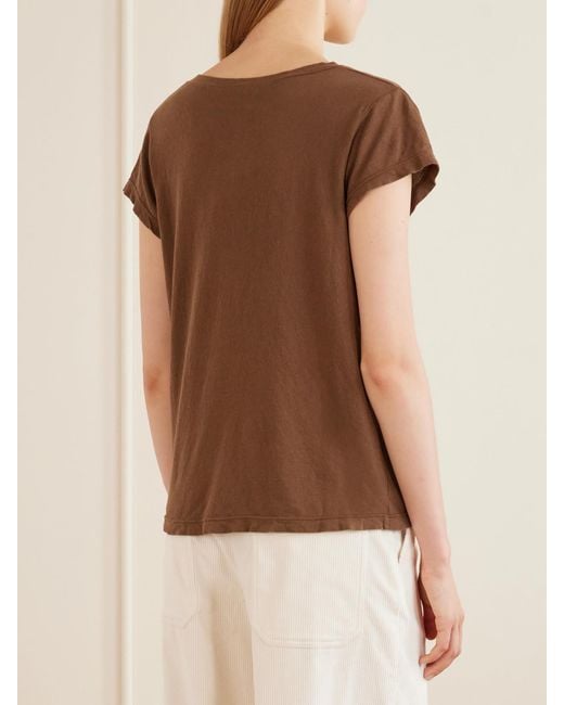 James Perse Brown Cotton-Jersey T-Shirt