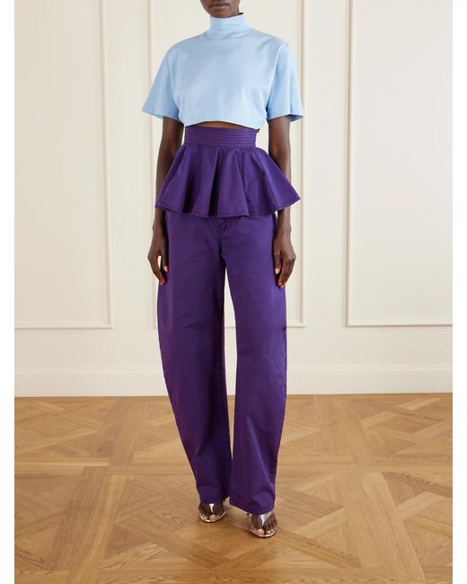 Alaïa Purple Mid-Rise Wide-Leg Jeans
