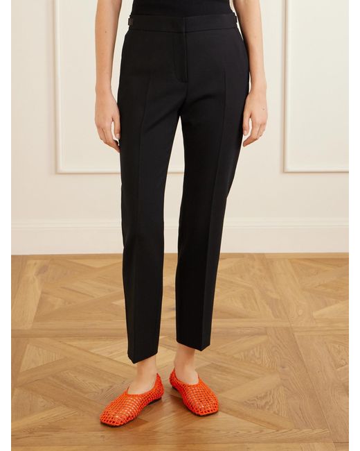 Max Mara Blue Mxmacino Wool-Blend Mid-Rise Slim-Leg Pants