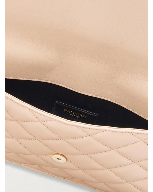 Saint Laurent Natural Paris Matelassé Leather Pouch