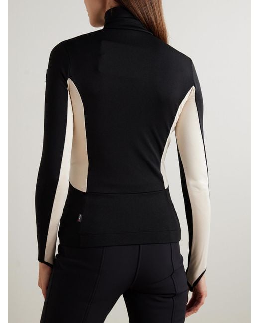 Moncler Black Color-Block Stretch-Jersey Base Layer