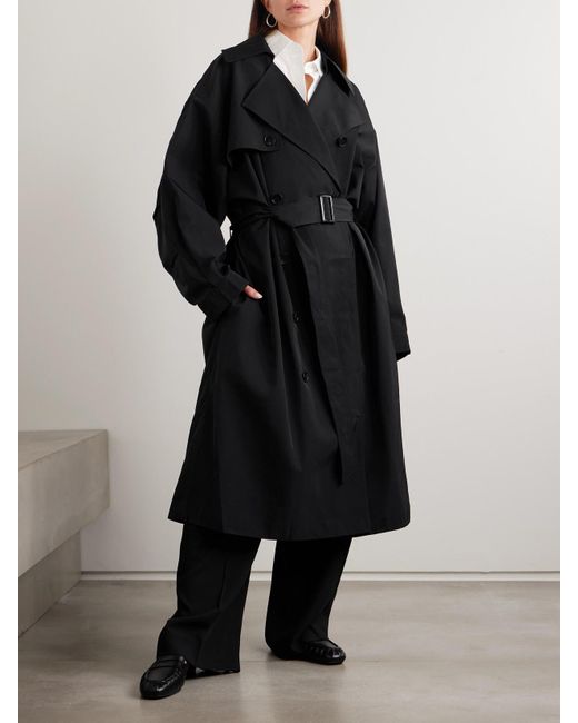 Trench-Coat Oversize À Double Boutonnage En Gabardine Mavis Frankie Shop en coloris Black