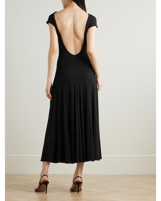 Magda Butrym Black Stretch-Jersey Midi Dress