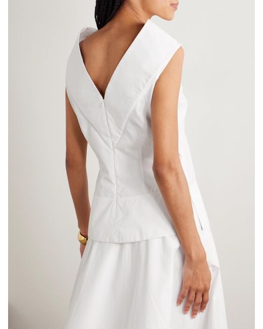 Haut En Popeline De Coton À Drapé The Bowie Brandon Maxwell en coloris White