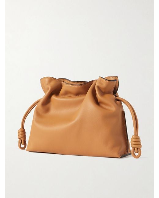 Loewe Brown Flamenco Mini Leather Clutch