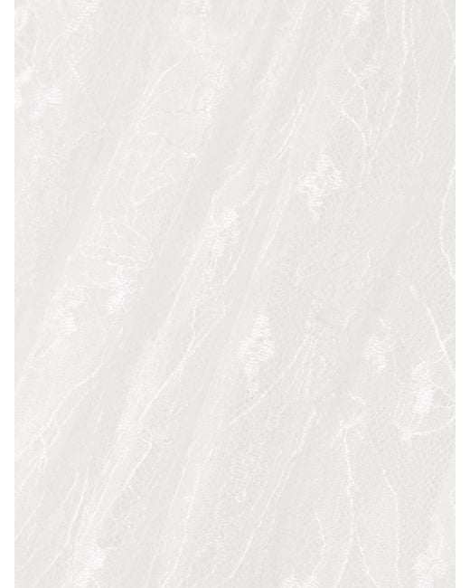 Givenchy White Cape-Effect Strapless Lace Mini Dress