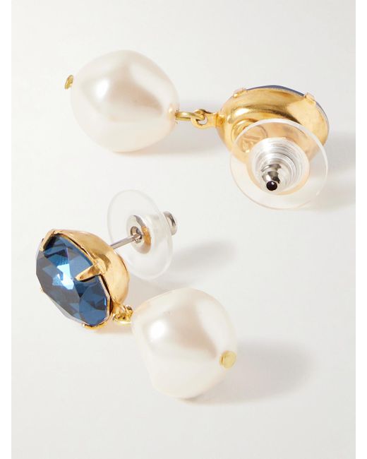 Jennifer Behr Blue Tunis Vergoldete Ohrringe Mit Kristallen Und Kunstperlen