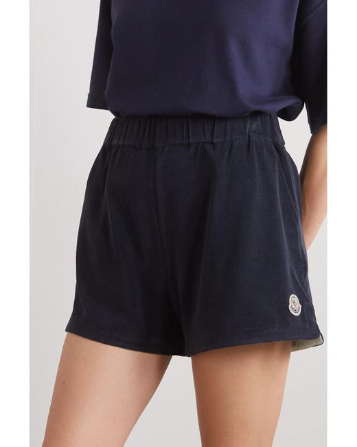Moncler Blue Cotton-Blend Terry Shorts