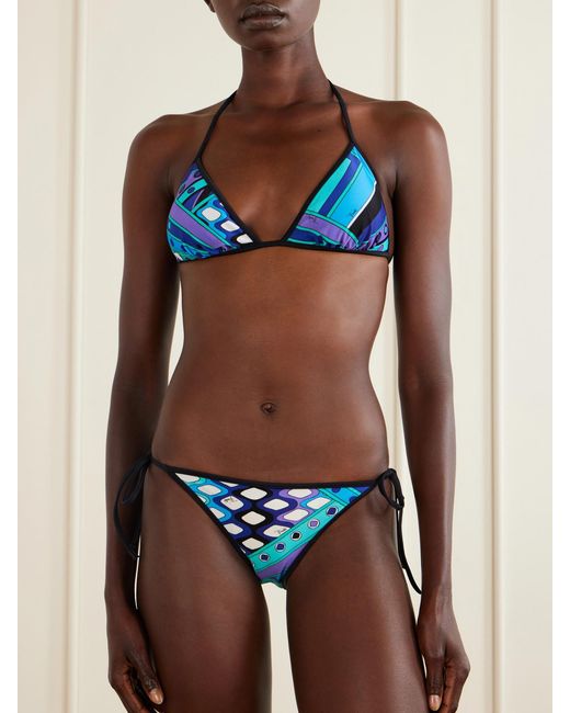 Emilio Pucci Blue Printed Bikini Briefs