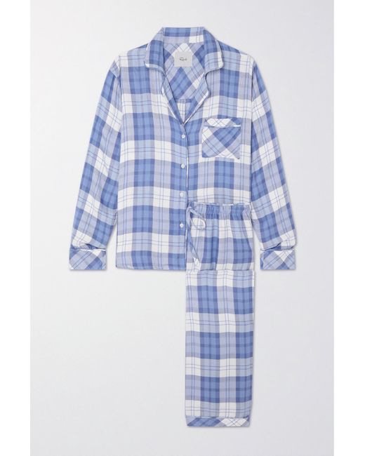 Damen Bekleidung Nachtwäsche Rails Flanell Clara Pyjama Aus Kariertem Flanell in Blau 