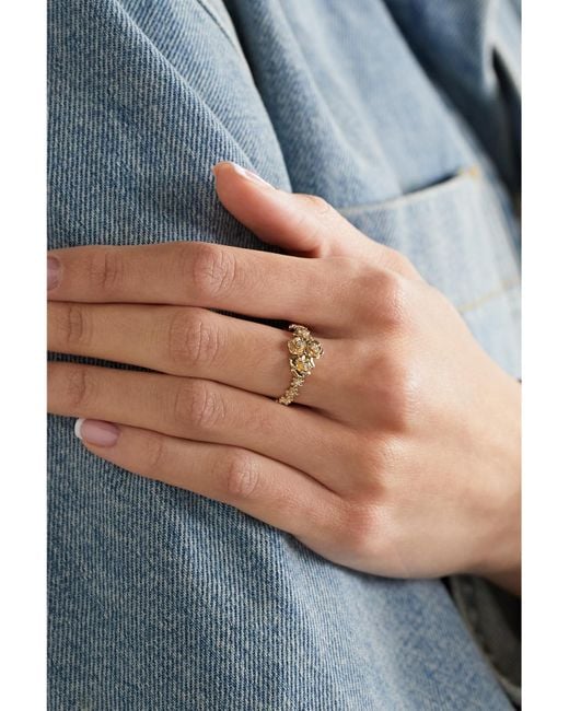 Sydney Evan Natural Flower Cluster 14-Karat Diamond Ring