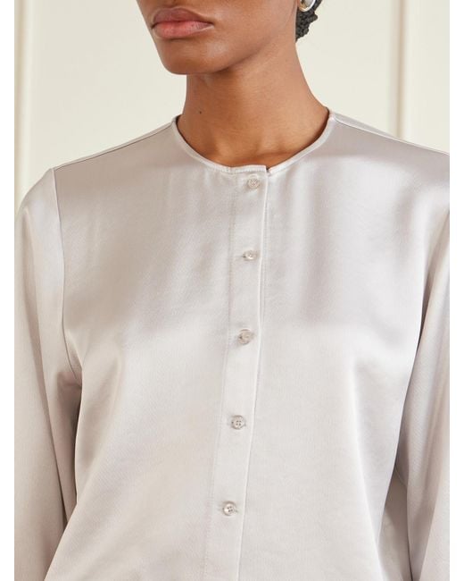 Leset White Barb Cropped Satin Cardigan