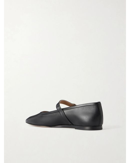 Le Monde Beryl White Leather Mary Jane Ballet Flats