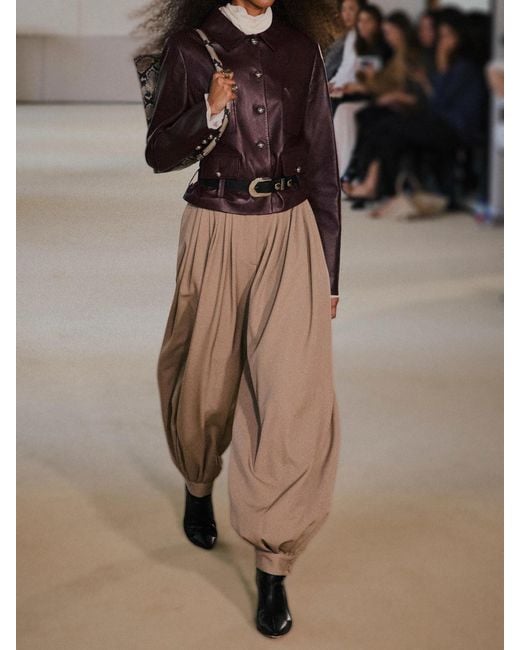 Altuzarra Brown Astley Cropped Leather Jacket